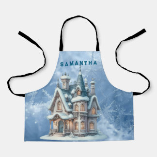 Personalisierte Weihnachtsburg-Schürze für Kinder Schürze