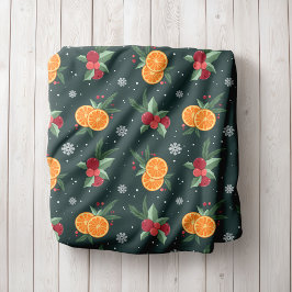 Personalisierte Weihnachtsdecke mit Orangen  Fleecedecke
