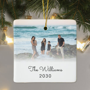 Personalisierte Weihnachtsdekorationen mit Familie Keramikornament