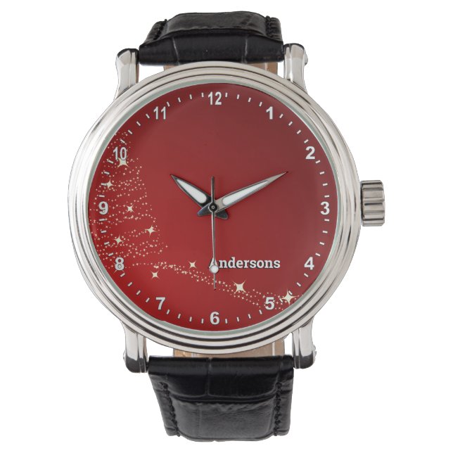 Personalisierte Weihnachtsfamilie Armbanduhr (Vorderseite)
