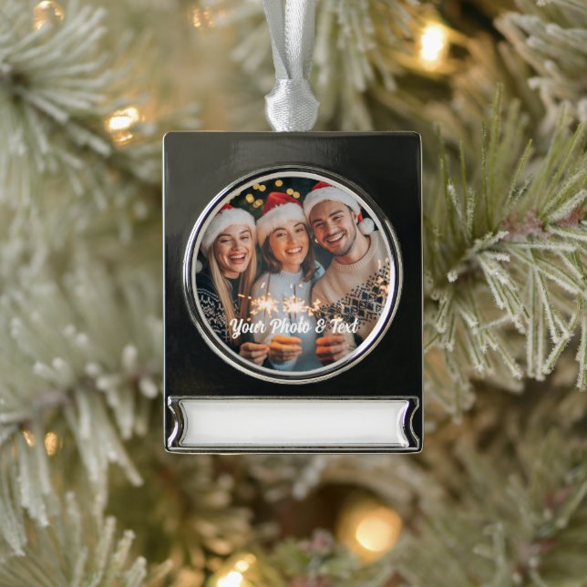 Personalisierte Weihnachtsfamilie Foto Ornament 20 (Baum)
