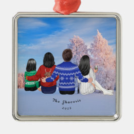 Personalisierte Weihnachtsfamilie Mama Vater Daugh Ornament Aus Metall