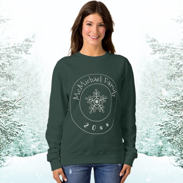 Personalisierte Weihnachtsfamilie Schneeflocke Sweatshirt (Von Creator hochgeladen)