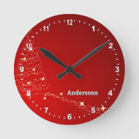Personalisierte Weihnachtsfamilie Uhr, Baumlichter