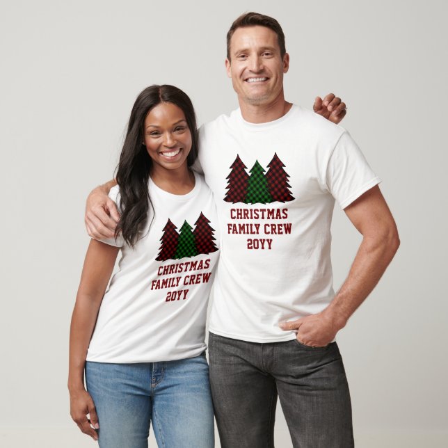 Personalisierte Weihnachtsfamilien-Crew T-Shirt (Unisex)