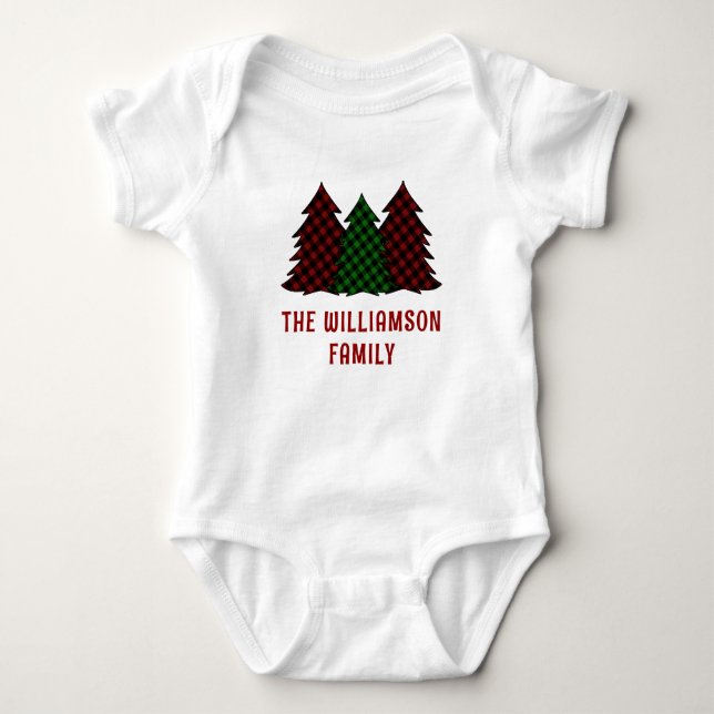 Personalisierte Weihnachtsfamilien - Feiertage Baby Strampler (Vorderseite)