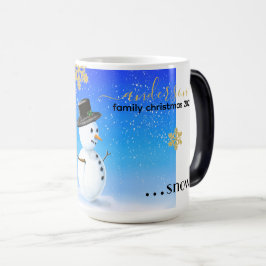 Personalisierte Weihnachtsfamilien-Tasse mit Schne Verwandlungstasse