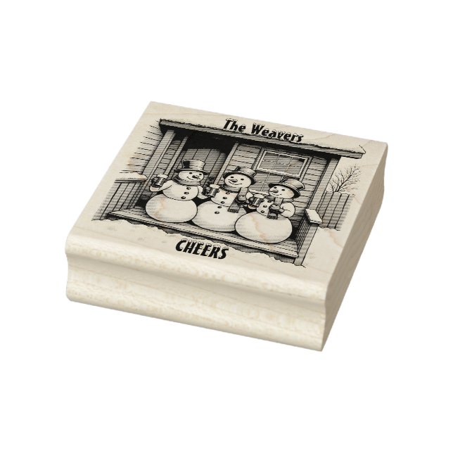 Personalisierte Weihnachtsfeier "Cheers" Gummistempel (Stempel)