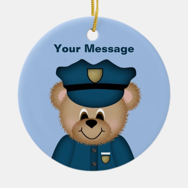 Personalisierte Weihnachtsfeier der Polizei Keramikornament (Vorne)