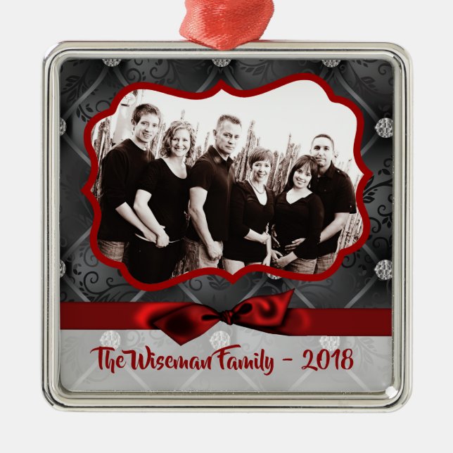Personalisierte Weihnachtsfeier FOTO Ornament (Vorne)