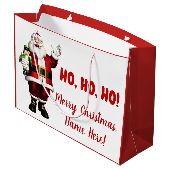 Personalisierte Weihnachtsfeier Große Geschenktüte (Rückseite Schrägansicht)