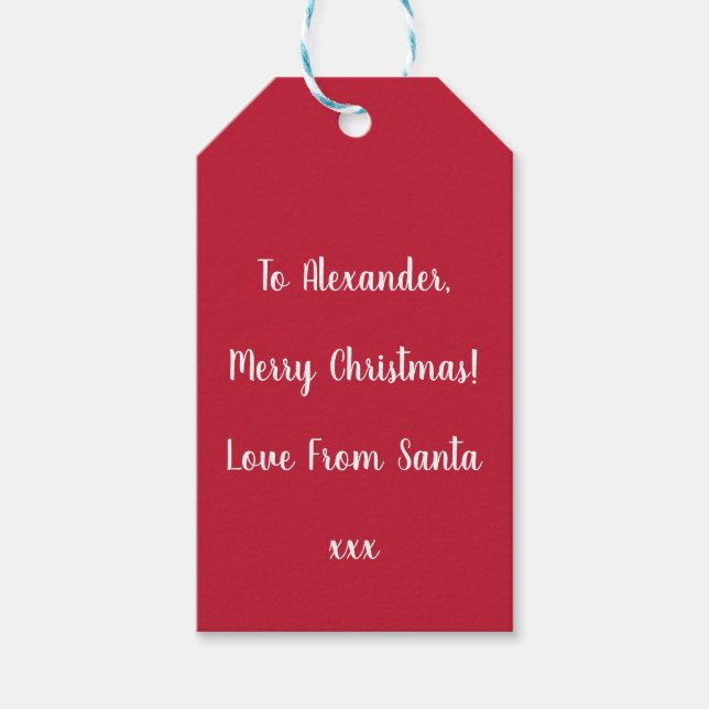 Personalisierte Weihnachtsfeier Liebe vom Weihnach Geschenkanhänger (Vorderseite)