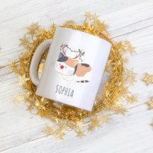 Personalisierte Weihnachtsfeier Tasse, Cat Lover R