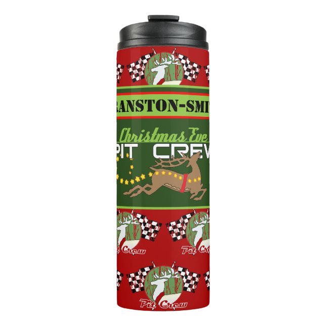 Personalisierte Weihnachtsfeierabend Pit Crew Tumb Thermosbecher (Vorderseite)