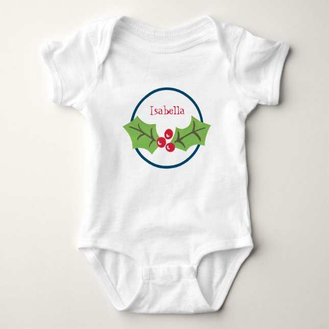 Personalisierte Weihnachtsfeiern & Berries Baby Strampler (Vorderseite)
