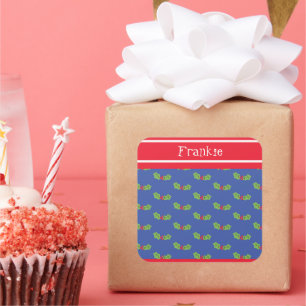 Personalisierte Weihnachtsfeiern & Berries Quadratischer Aufkleber