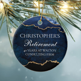 Personalisierte Weihnachtsfeiertage für Navy Blue Keramik Ornament