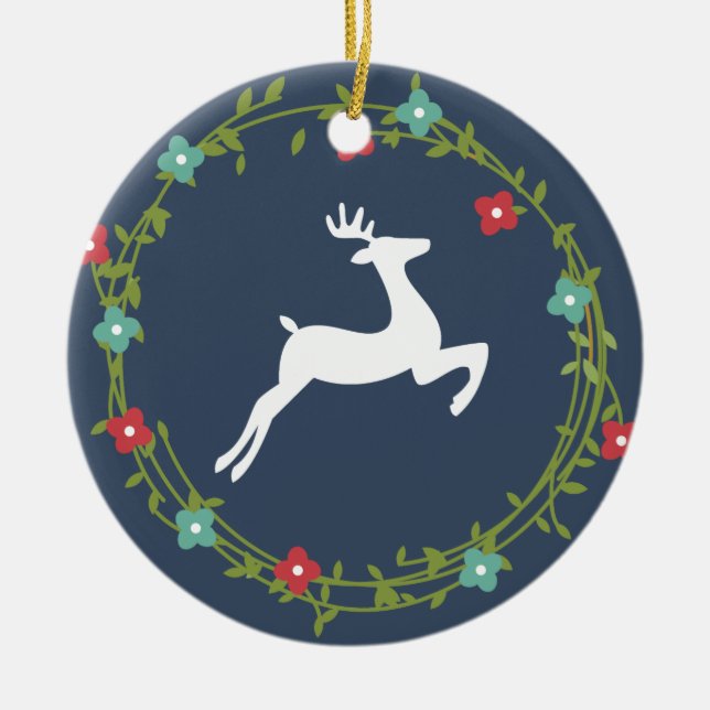 Personalisierte Weihnachtsfeiertage Keramik Ornament (Vorne)