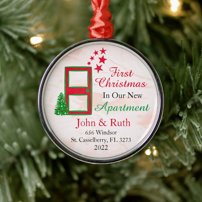 Personalisierte Weihnachtsferien Ornament Aus Metall (Baum)