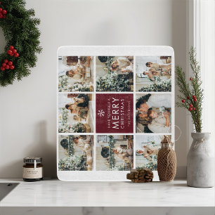 Personalisierte Weihnachtsfoto-Collage Schneidebrett