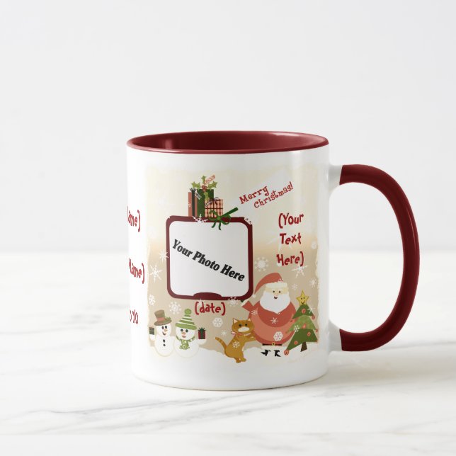 Personalisierte WeihnachtsFoto-Kaffee-Tasse Tasse (Rechts)