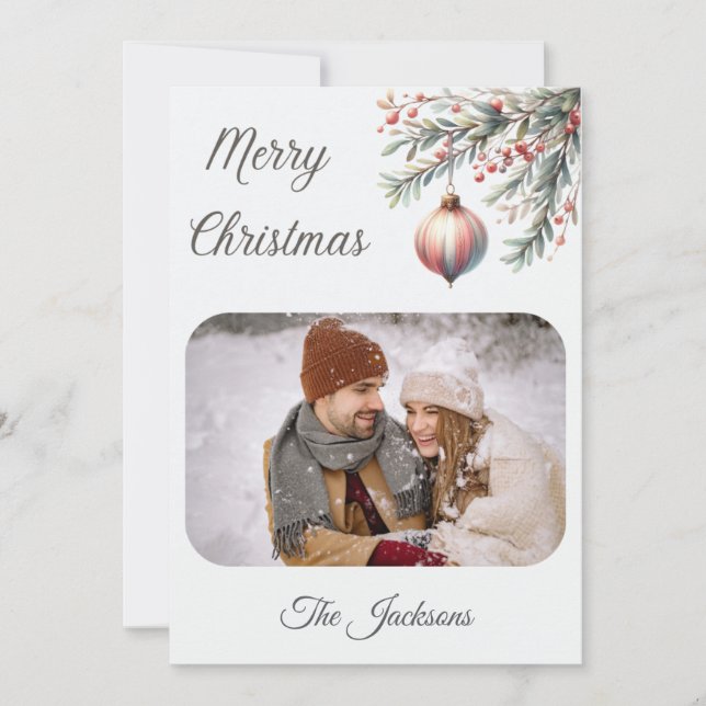 Personalisierte Weihnachtsfotokarte Feiertagskarte (Vorderseite)