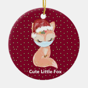 Personalisierte Weihnachtsfoxmaske Keramik Ornamen Ornament