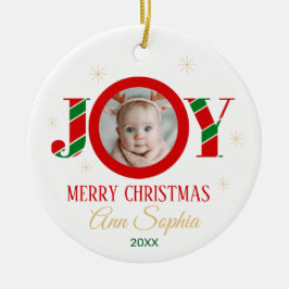 Personalisierte Weihnachtsfreude-Foto Keramik Ornament