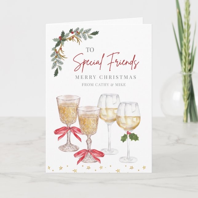 Personalisierte Weihnachtsfreunde Feiertagskarte (Vorderseite)