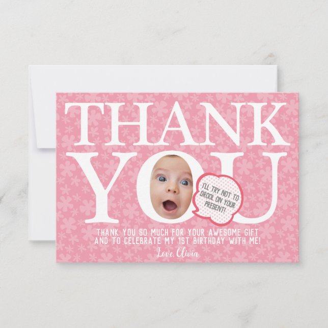 Personalisierte Weihnachtsgeburtskollektion Dankeskarte (Vorderseite)