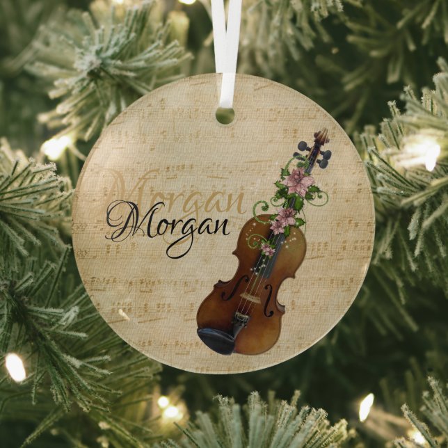 Personalisierte WeihnachtsGeige Ornament Aus Glas (InSitu)