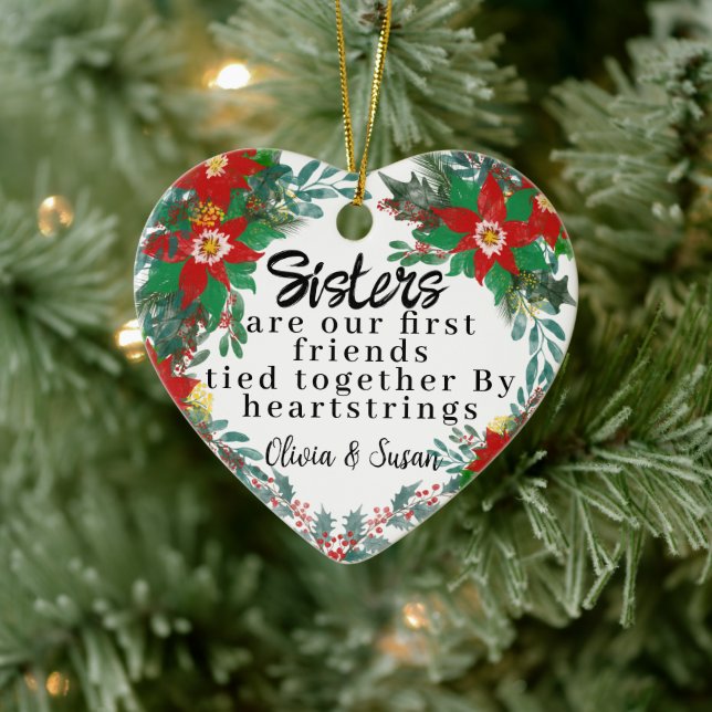 Personalisierte Weihnachtsgeschenke für Schwester Keramik Ornament (Baum)