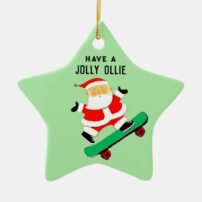 Personalisierte Weihnachtsgeschenke für Skateboard Keramik Ornament (Vorne)