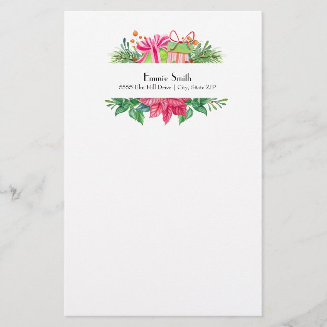 Personalisierte Weihnachtsgeschenke Stationery Briefpapier (Vorderseite)