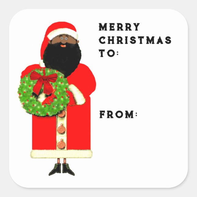 Personalisierte Weihnachtsgeschenke Tags Quadratischer Aufkleber (Vorderseite)