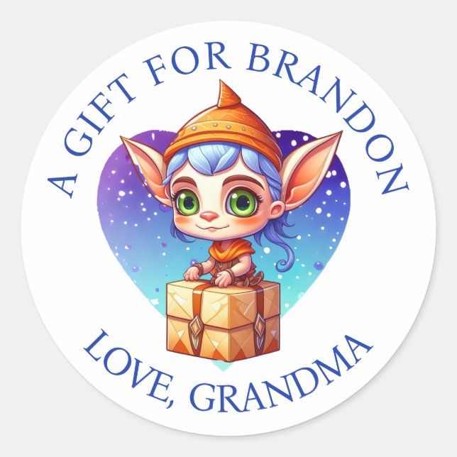 Personalisierte Weihnachtsgeschenke Tags Runder Aufkleber (Vorderseite)