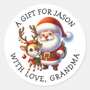 Personalisierte Weihnachtsgeschenke Tags Runder Aufkleber