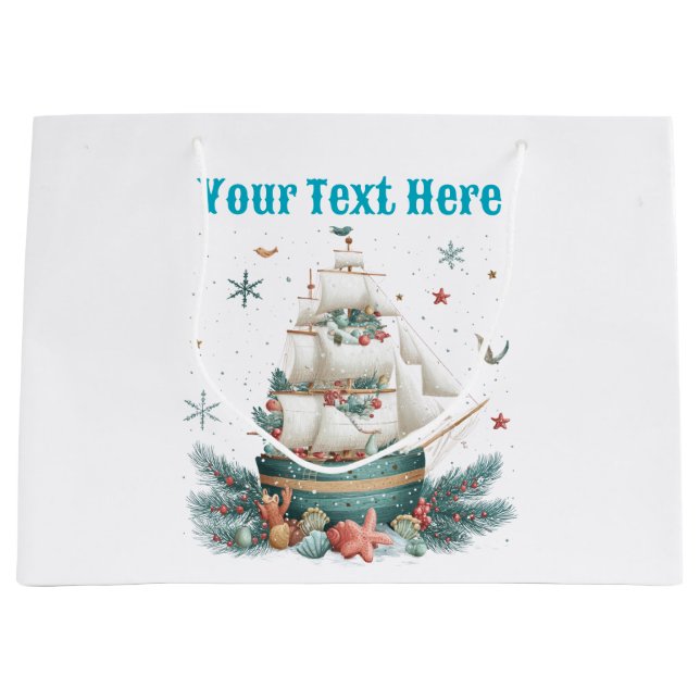 "Personalisierte Weihnachtsgeschenktasche - Festiv Große Geschenktüte (Vorderseite)