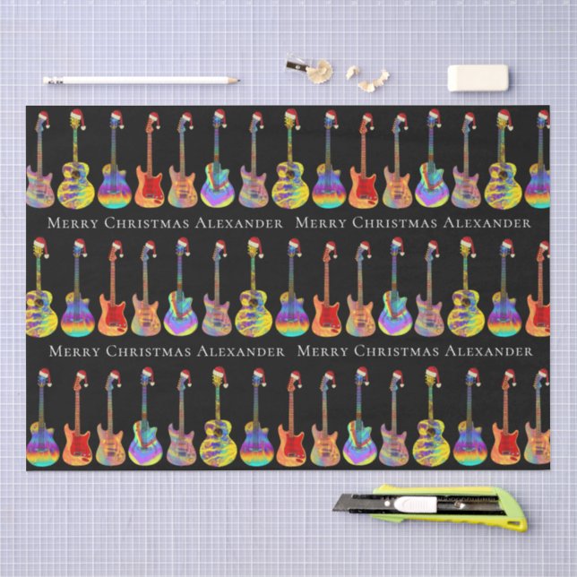 Personalisierte Weihnachtsgitarre Seidenpapier (Handwerk)