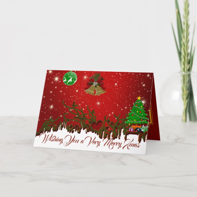 Personalisierte Weihnachtsgrüße Feiertagskarte (Vorderseite)