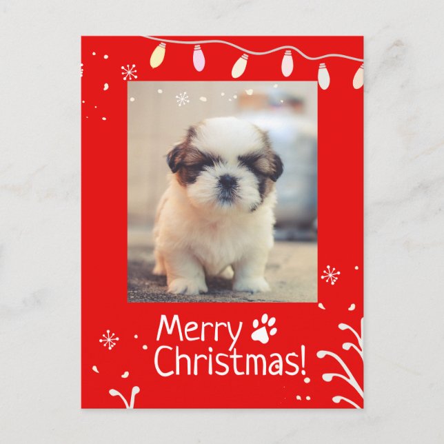 Personalisierte Weihnachtsgrüße für Welpen Postkar Postkarte (Vorderseite)