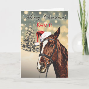 Personalisierte Weihnachtsgrüße Pferd Karte