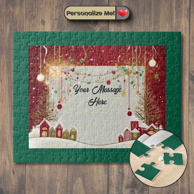 Personalisierte Weihnachtskarte (Customizable Christmas Card Jigsaw Puzzle)