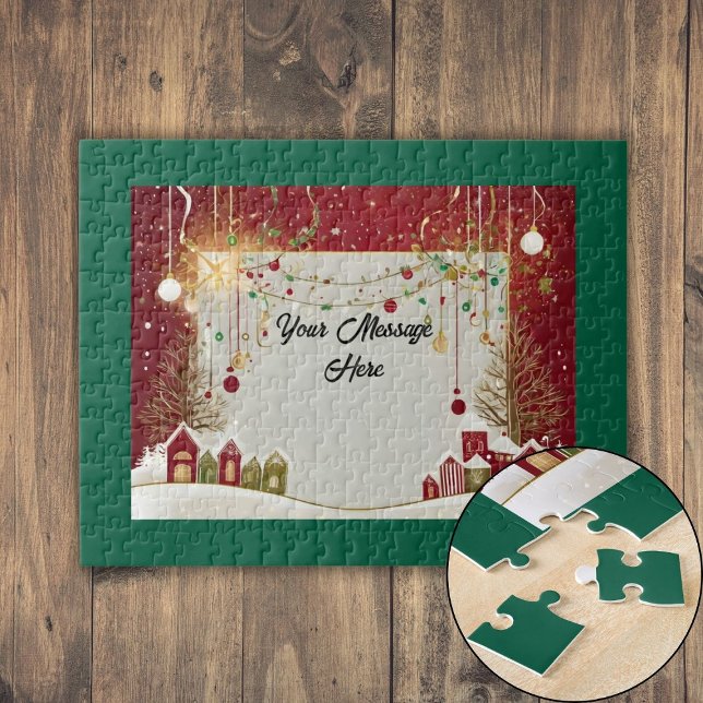 Personalisierte Weihnachtskarte (Personalized Christmas Card Jigsaw Puzzle)