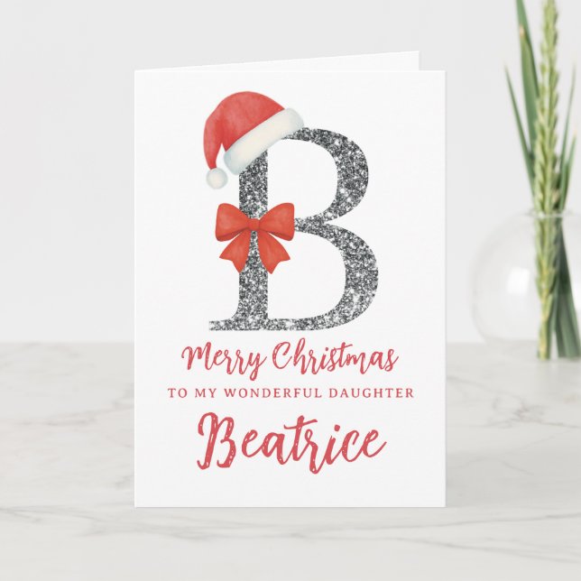 Personalisierte Weihnachtskarte - Buchstabe B Karte (Vorderseite)