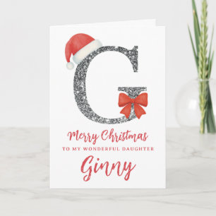 Personalisierte Weihnachtskarte - Buchstabe G Karte