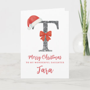 Personalisierte Weihnachtskarte - Buchstabe T Karte