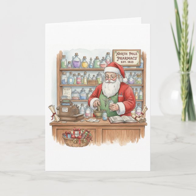 Personalisierte Weihnachtskarte für Apotheker Karte (Vorderseite)
