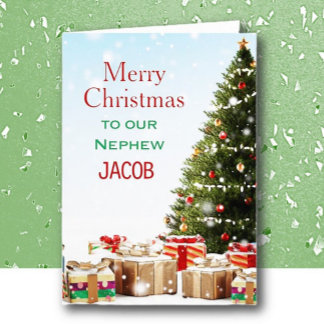 Personalisierte Weihnachtskarte für den Neffen Karte