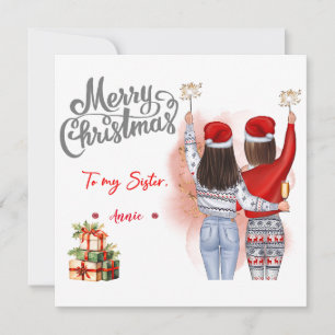 Personalisierte Weihnachtskarte für die beste Freu Einladung